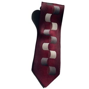 Vintage Dimoggio Gold Handmade Pure silk red and Gray tie.